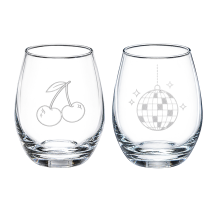 Holiday Things Stemless Wine Glass (Set of 2) | Hilary Duff