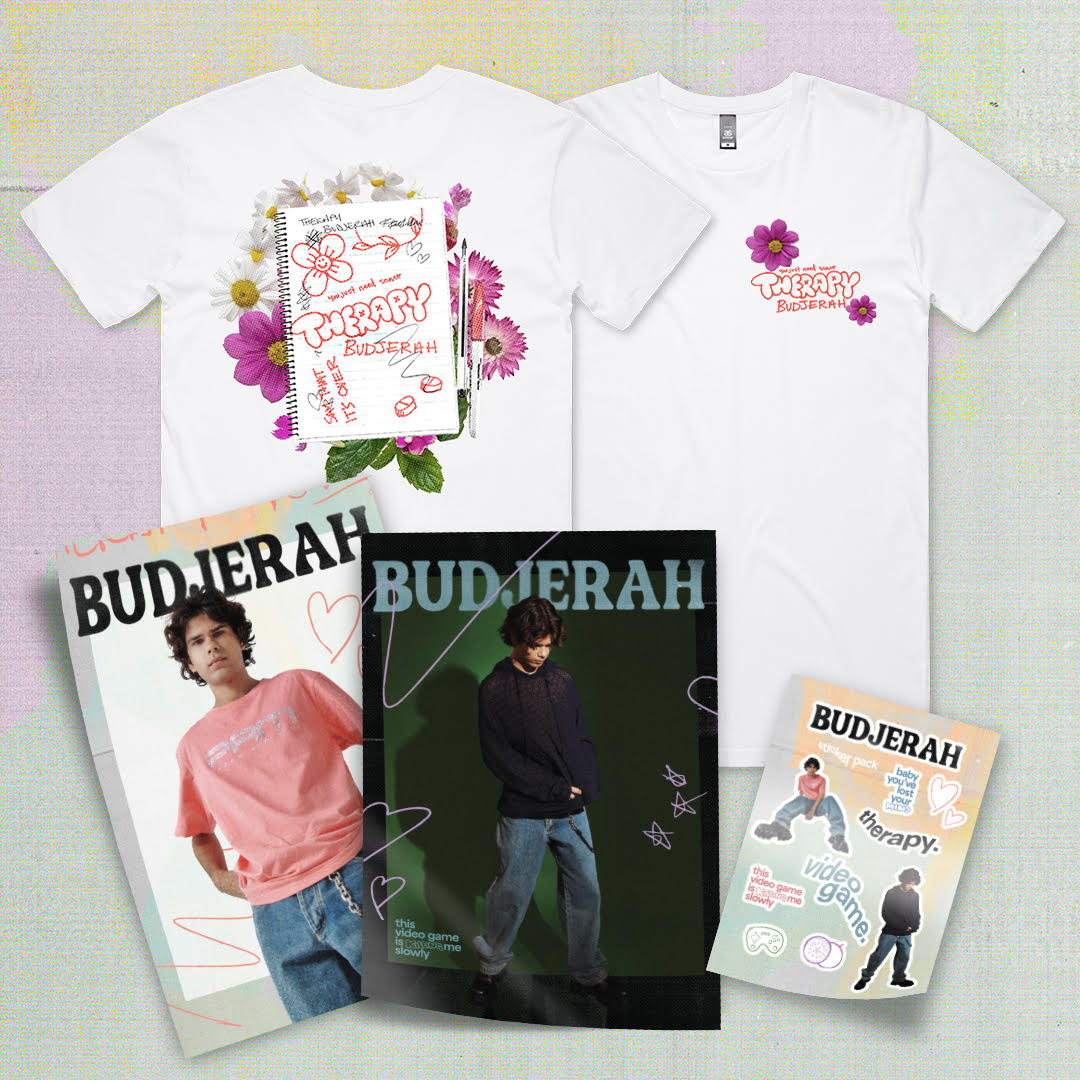 Therapy TShirt + Poster + Sticker Bundle Budjerah Warner Music