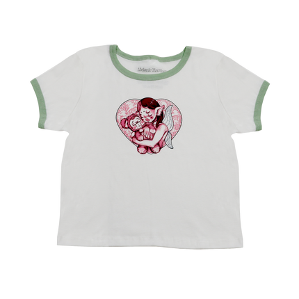 Trilogy Ringer Baby Tee White