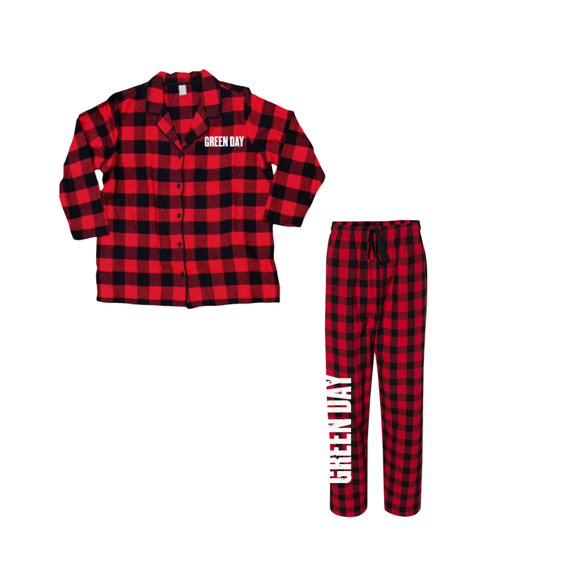 Logo Flannel Pajama Set | Green Day