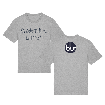 Modern Life Is Rubbish Logo T-shirt Grey | Blur
