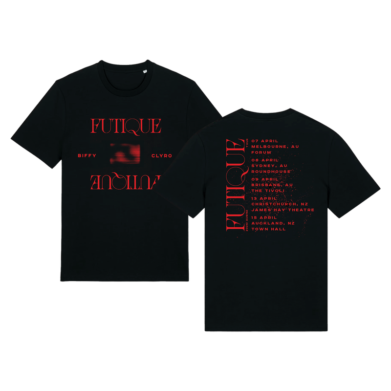 Futique Repeat Aus NZ 2026 Tour T-shirt Black | Biffy Clyro