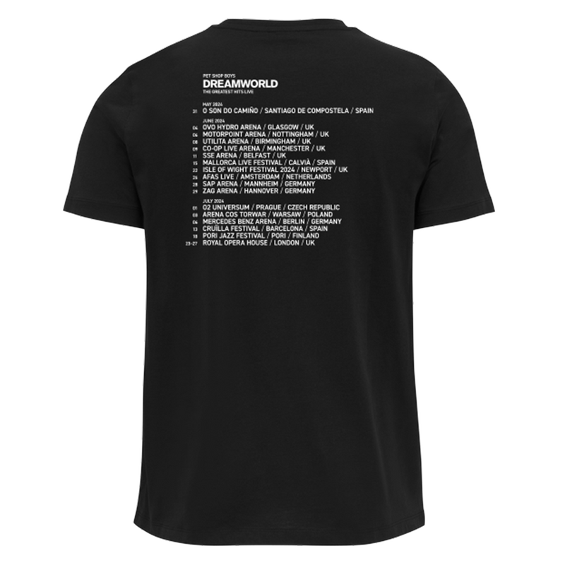 Dreamworld 2024 European Tour T-Shirt Black | Pet Shop Boys