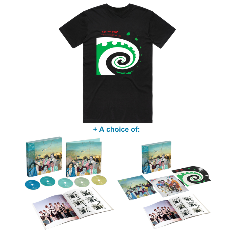ENZyclopedia Black T-Shirt + Music Bundle | Split Enz