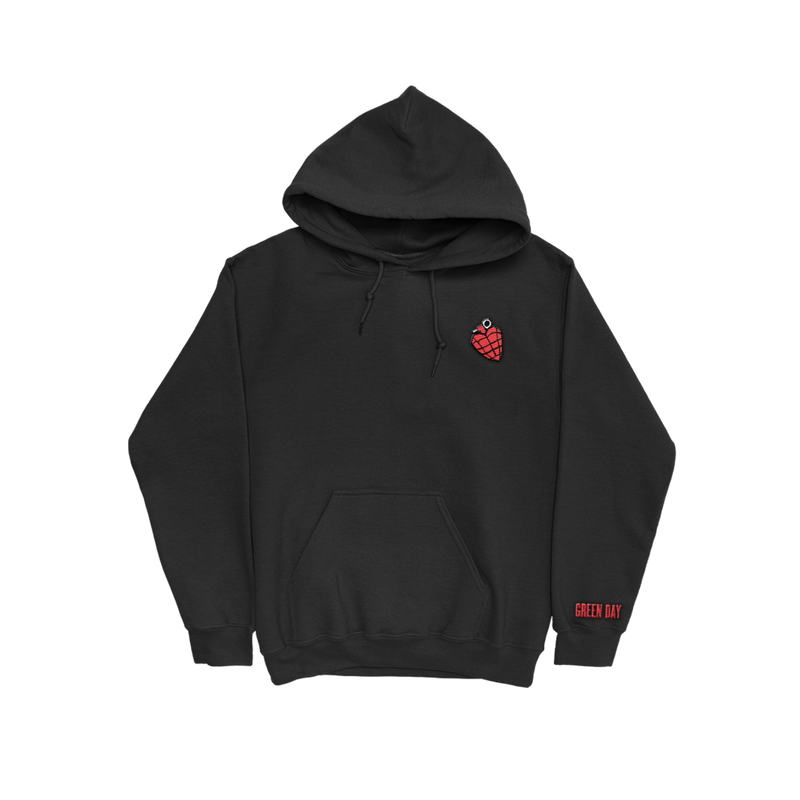 Heart Grenade Embroidered Hoodie | Green Day