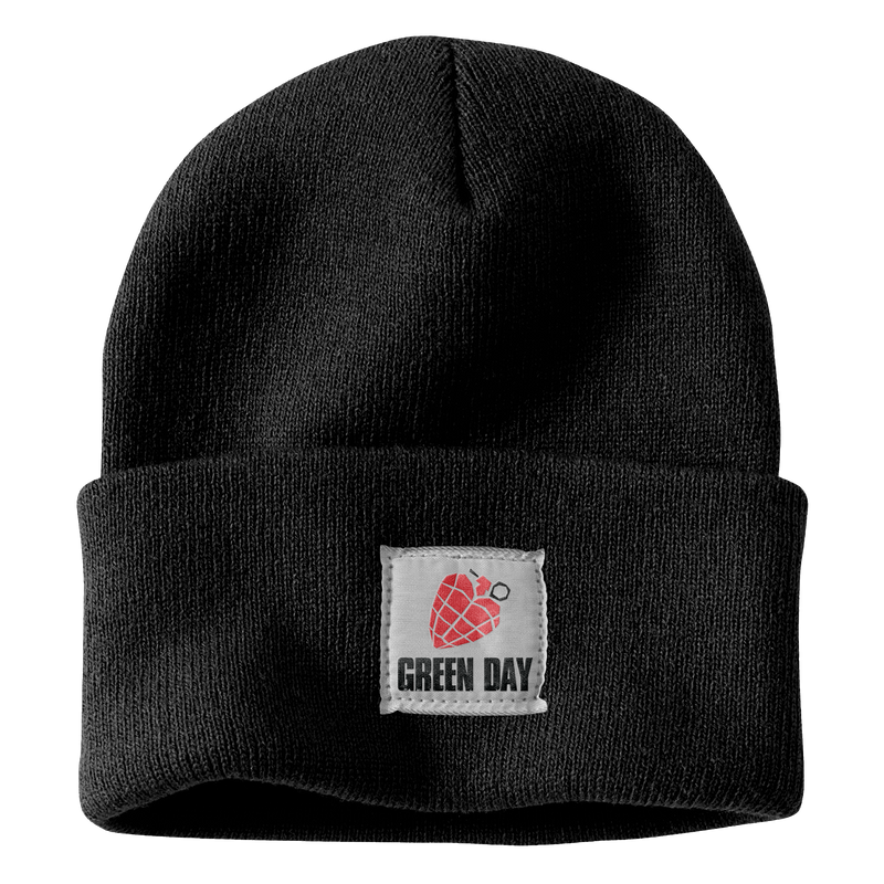 Heart Grenade Patch Black Beanie | Green Day 