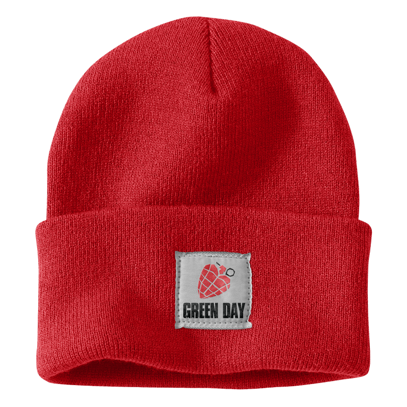 Heart Grenade Patch Red Beanie | Green Day 