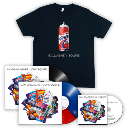 Just Another Rainbow Navy T-Shirt + Choice Of Album | Liam Gallagher John Squire