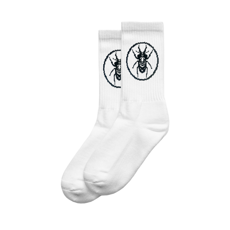White Stag Beetle Socks