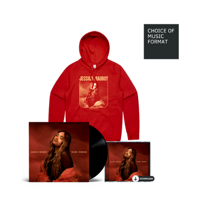 Yours Forever Red Hoodie Bundle + Signed Artcard