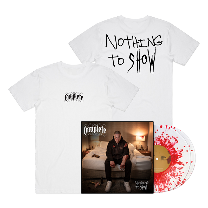 Nothing To Show Clear Vinyl with Red Splatter + White T-Shirt |