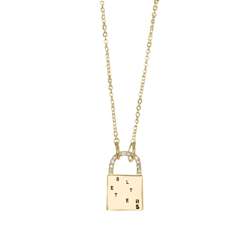 Initial Lock Gold Necklace Gold