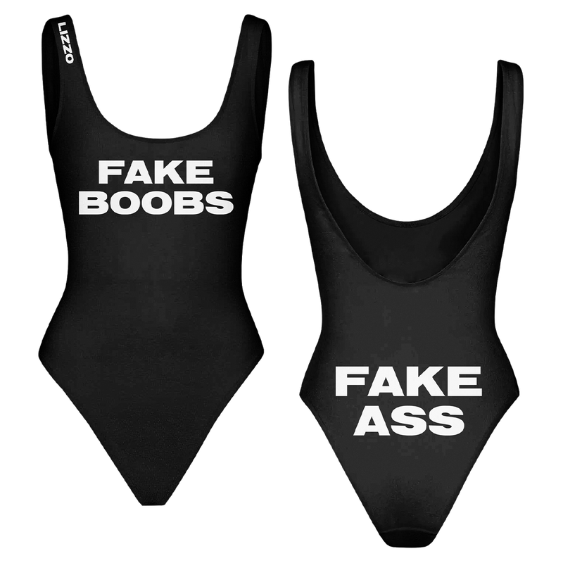 Fake Boobs/Ass Black Swimsuit