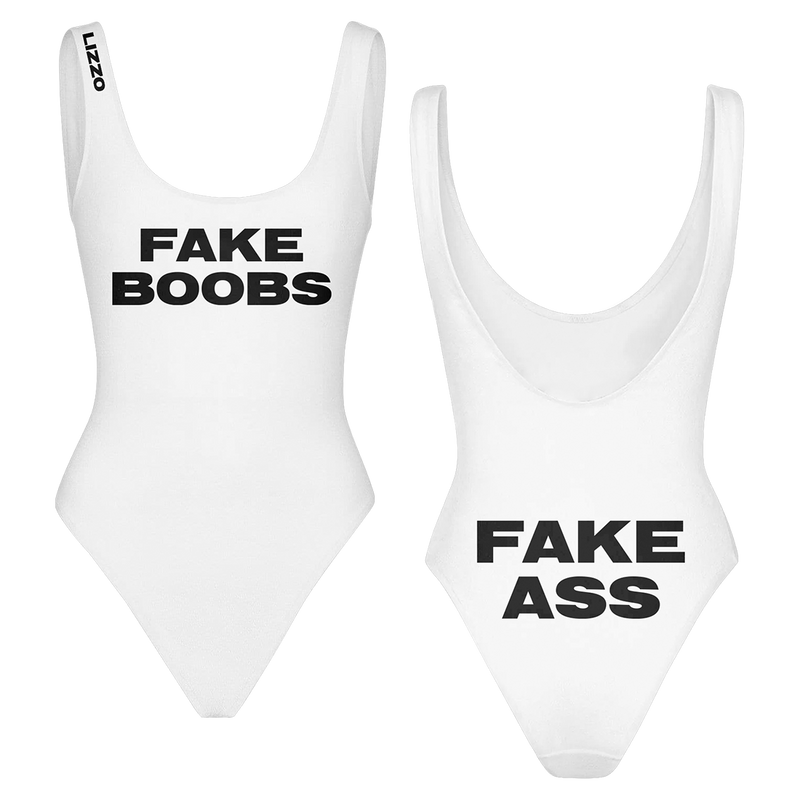 Fake Boobs/Ass White Swimsuit