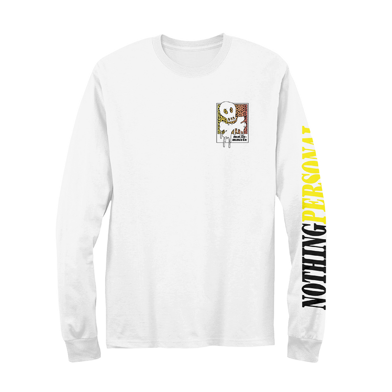 Nothing Personal Leopard Skull and Bones Long Sleeve (White)