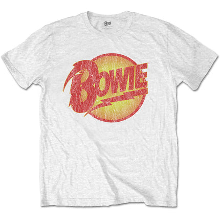 David Bowie Unisex T-Shirt: Vintage Diamond Dogs Logo (White)