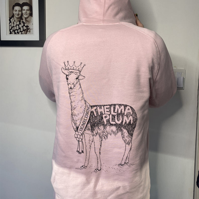 Pretty in Pink Homecoming Llama hoodie