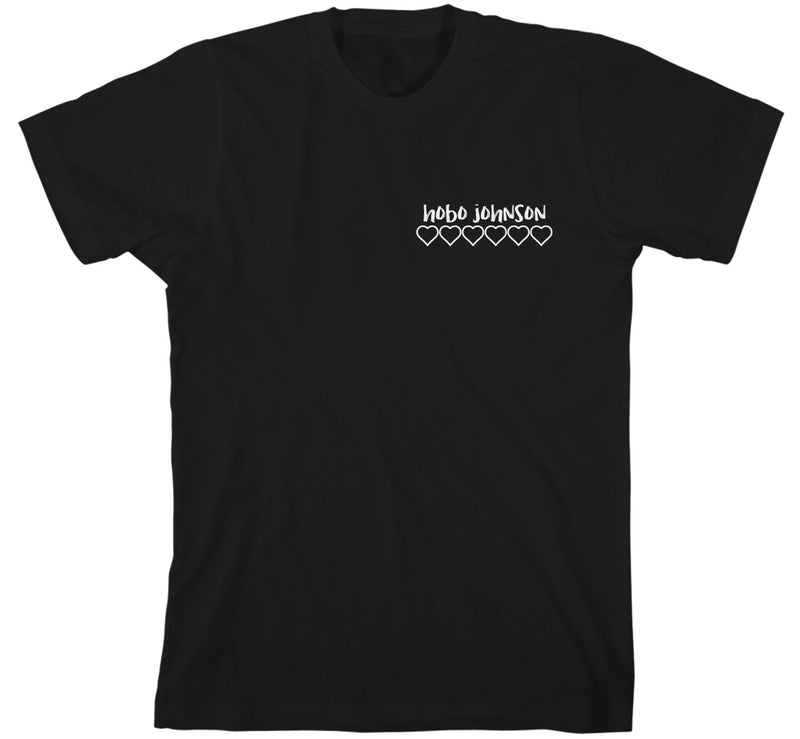 6 Hearts Logo Black Unisex T-Shirt