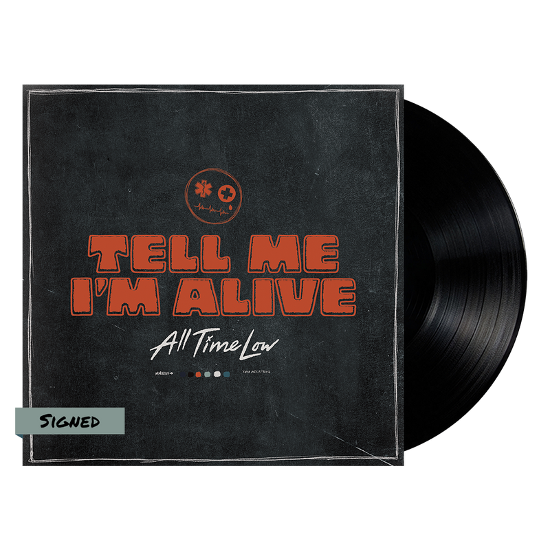 All Time Low Tell Me I’m Alive Autographed Art Card Black Vinyl